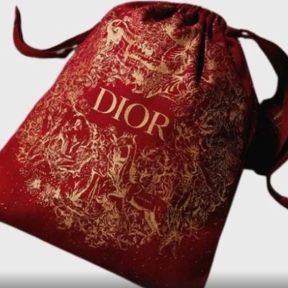 DIOR limited edition lunar new year red and gold dustbag drawstring pouch - Picture 2 of 4